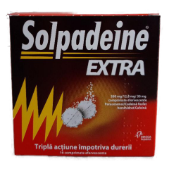 Solphadeine Extra, 500mg,12,8mg,30mg, 16 comprimate efervescente